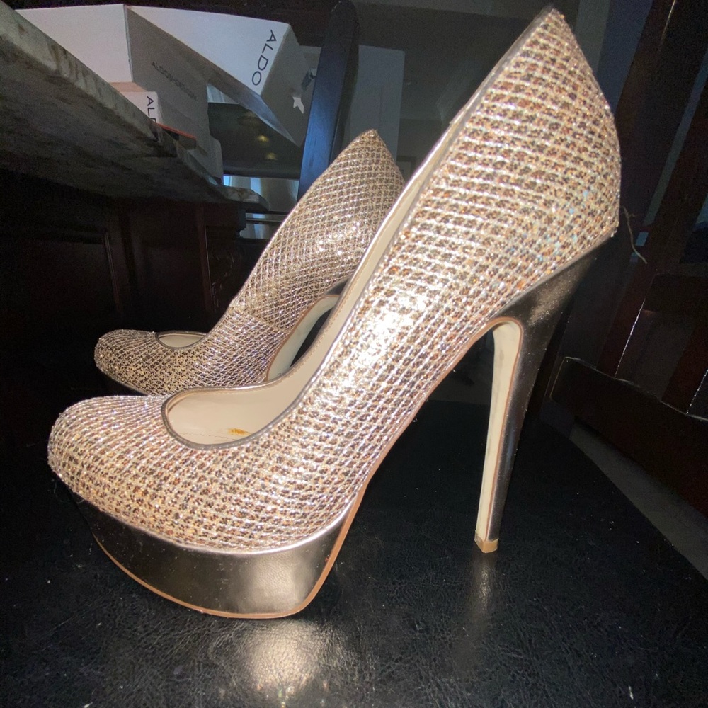 Aldo gold sparkle stilettos